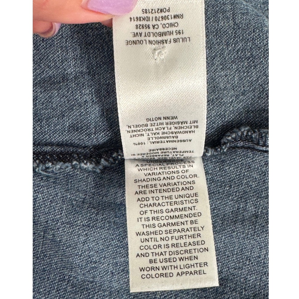Lulus Uniquely Darling Medium Wash Denim Mini Dress Pockets Size S NEW - Picture 7 of 12